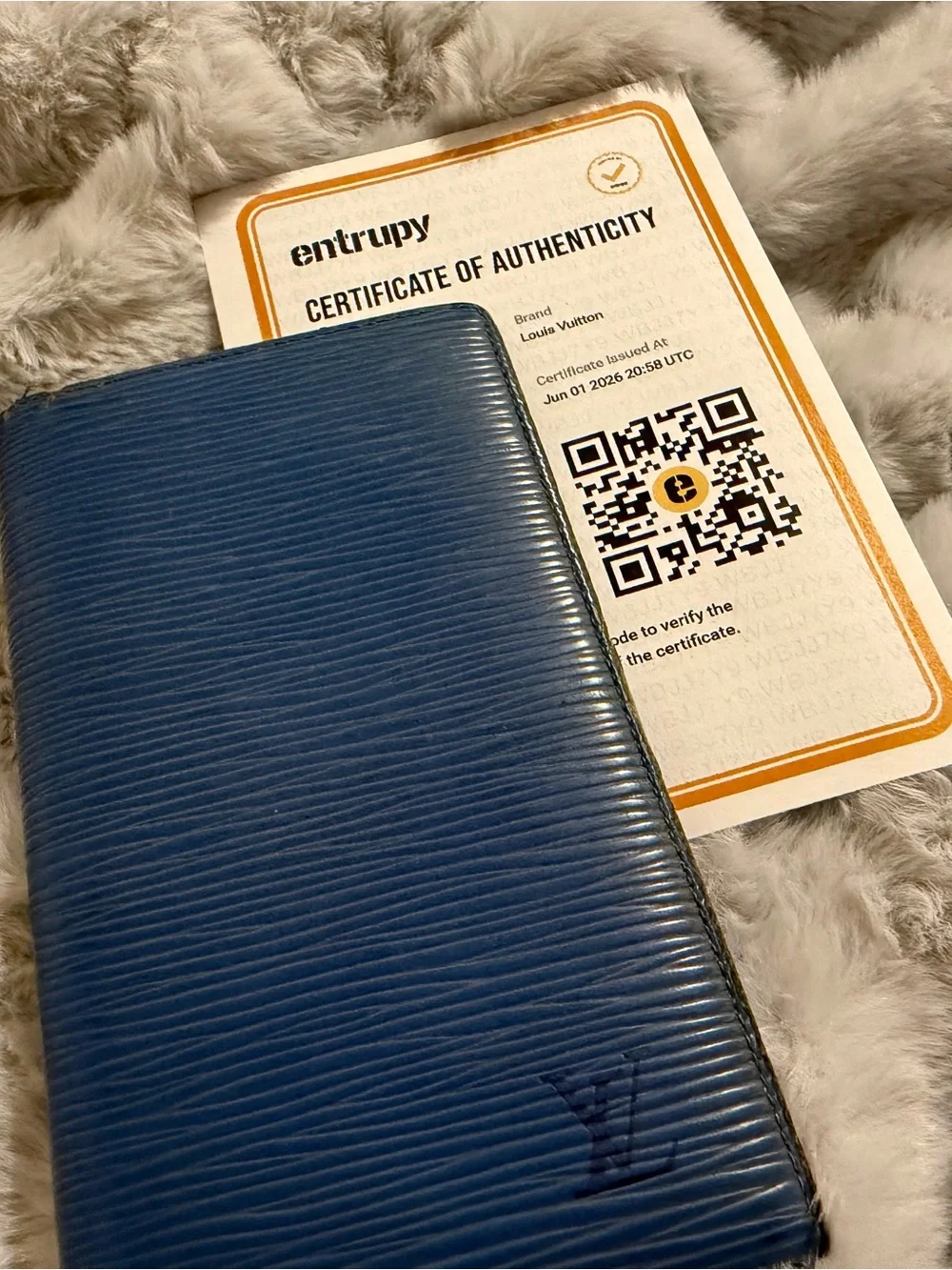 Louis Vuitton Blue Textured Long Wallet